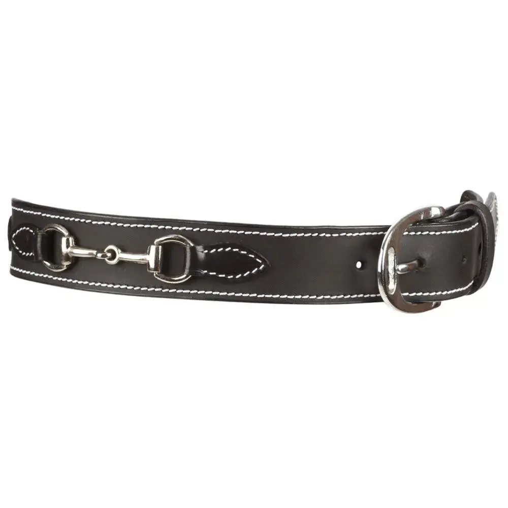 Huntley Equestrian Children's Snaffle Bit Black Leather Belt - Image 3