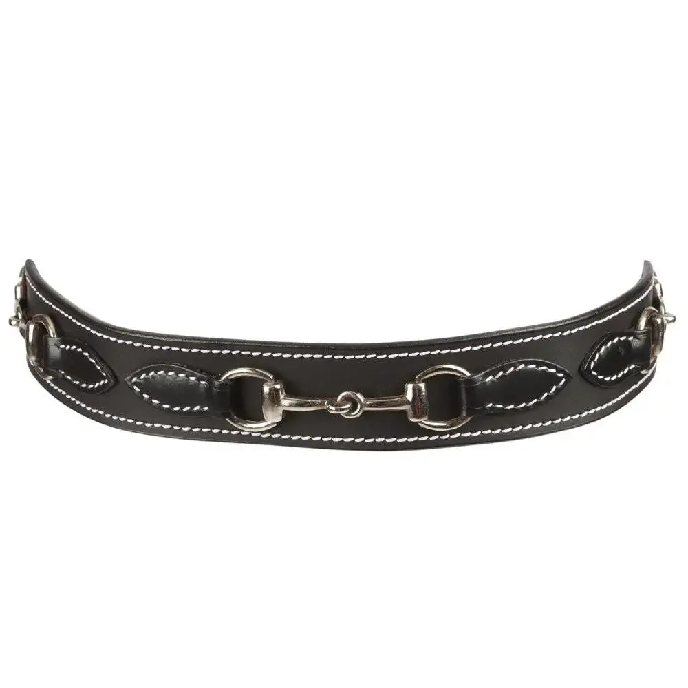 Huntley Equestrian Children's Snaffle Bit Black Leather Belt - Image 4