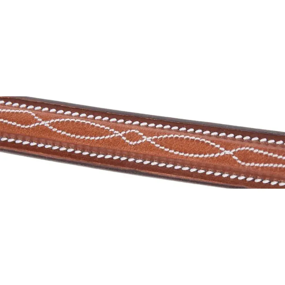 Huntley Equestrian Sedgwick Fancy Stitched Square Raised Hunter Horse Bridle with Reins - Image 13